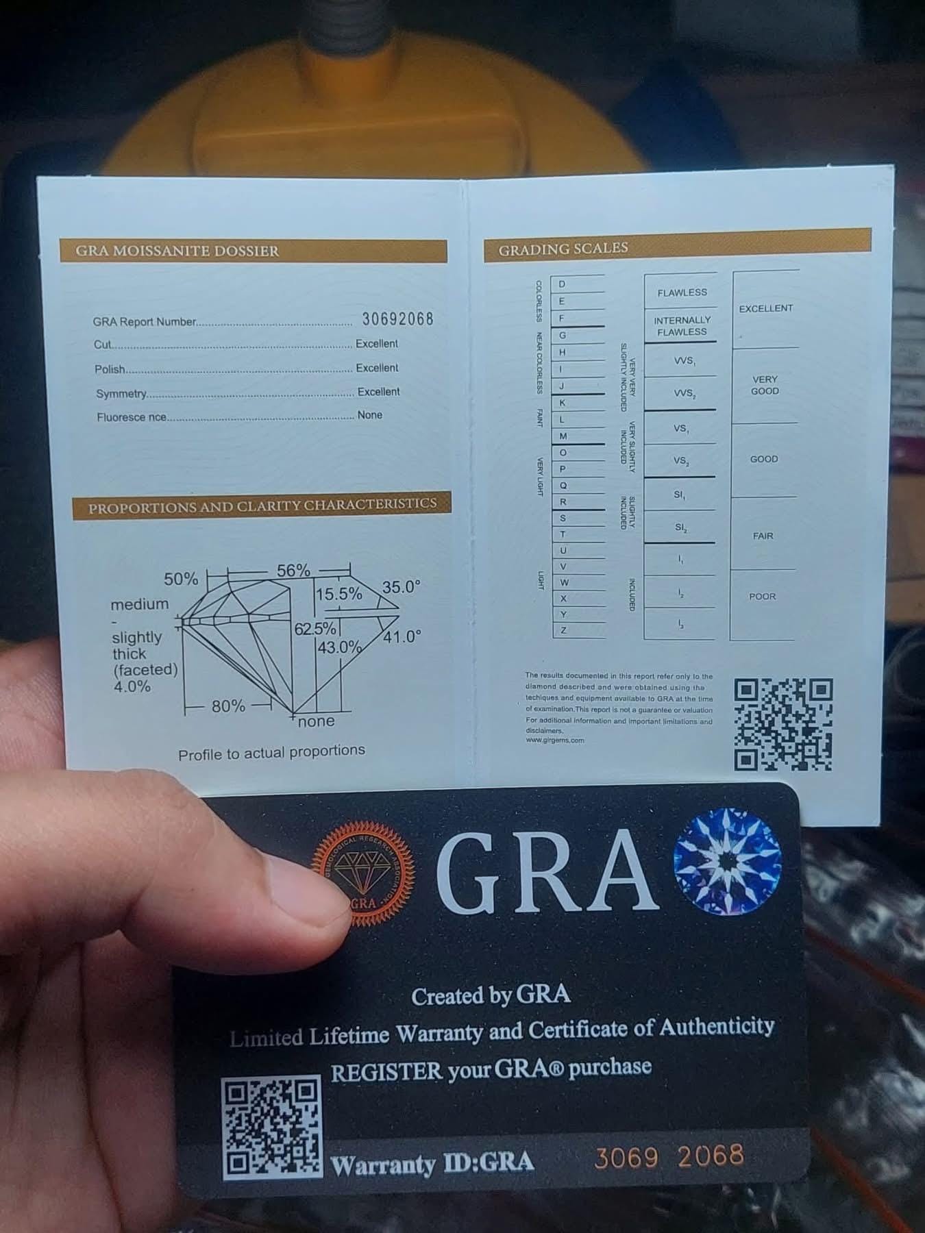 GRA Certified White Moissanite D VVS1: Loose Gemstone 1-30 Carat